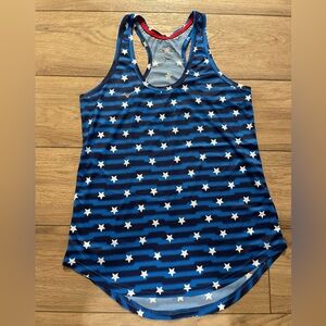 Mizuno Blue and White Star-Print Racerback Tank Top - size medium - never worn